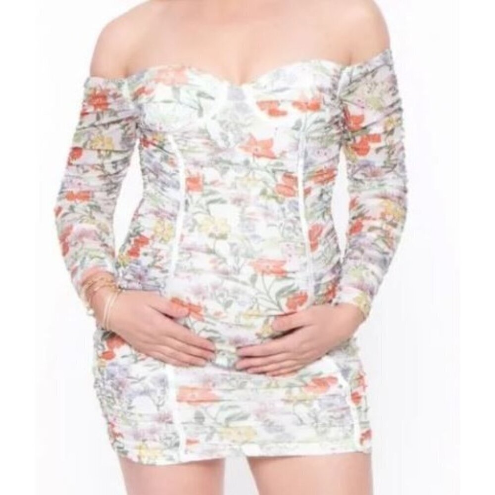 Bump Biddy Maternity Kiara Floral Mini Dress Women Size Large NWT